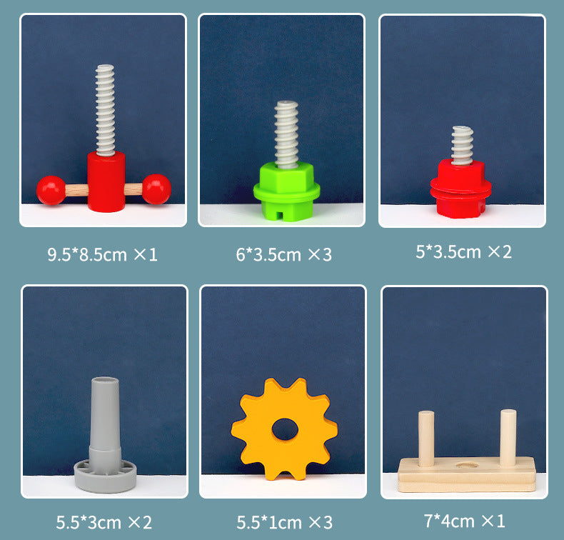 Wooden Toolbox Pretend Play Set Montessori Children Toy For Boys Nut Disassembly Screw Assembly Simulation Repair Carpenter Tool