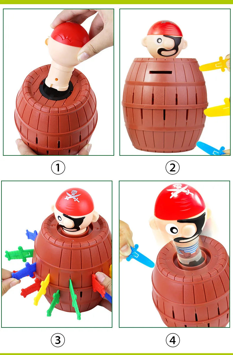 Funny Pirate Barrel Toys Lucky Game Jumping Pirates Bucket Sword Stab Tricky Toy Family Interactive Games For Child Kid Gift