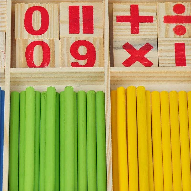 Wood Educational Teaching Aids Number Math Calculate Game Colorful Counting Sticks Kids Learning Education Toys