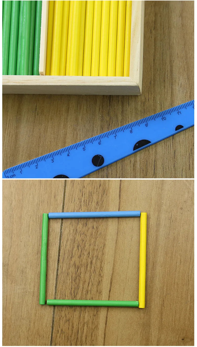 Wood Educational Teaching Aids Number Math Calculate Game Colorful Counting Sticks Kids Learning Education Toys