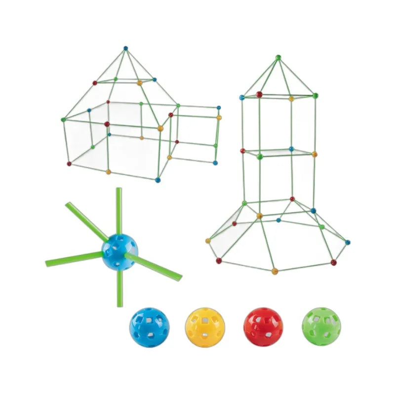 Children DIY Creative Versatile Education Building Blocks Toy Beaded Tent Funny Paly House Architectural Game Ball Model Set Toy
