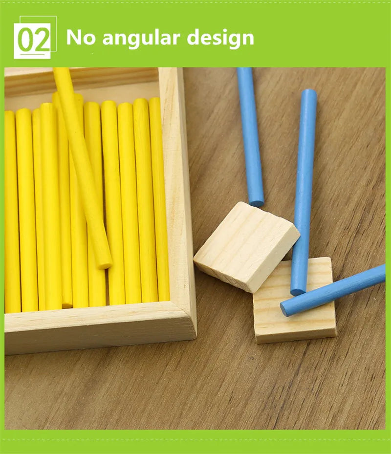 Wood Educational Teaching Aids Number Math Calculate Game Colorful Counting Sticks Kids Learning Education Toys