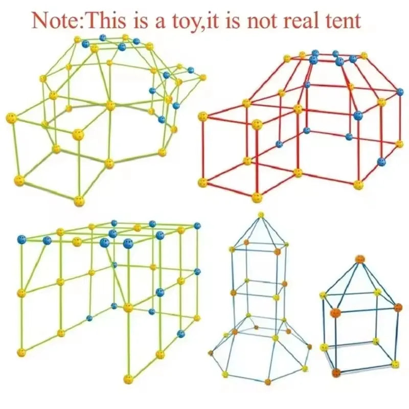 Children DIY Creative Versatile Education Building Blocks Toy Beaded Tent Funny Paly House Architectural Game Ball Model Set Toy