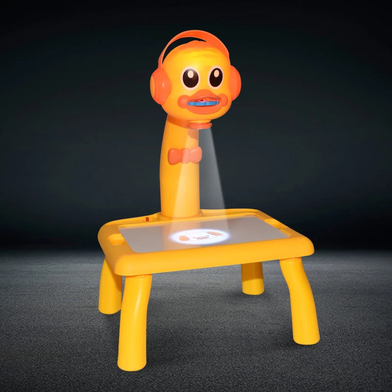 Kids LED Projector Drawing Table Toy Set Table Painting Board Desk Educational Learning Paint Tools Toys For Children