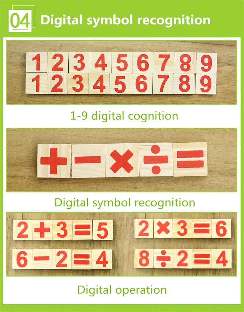 Wood Educational Teaching Aids Number Math Calculate Game Colorful Counting Sticks Kids Learning Education Toys
