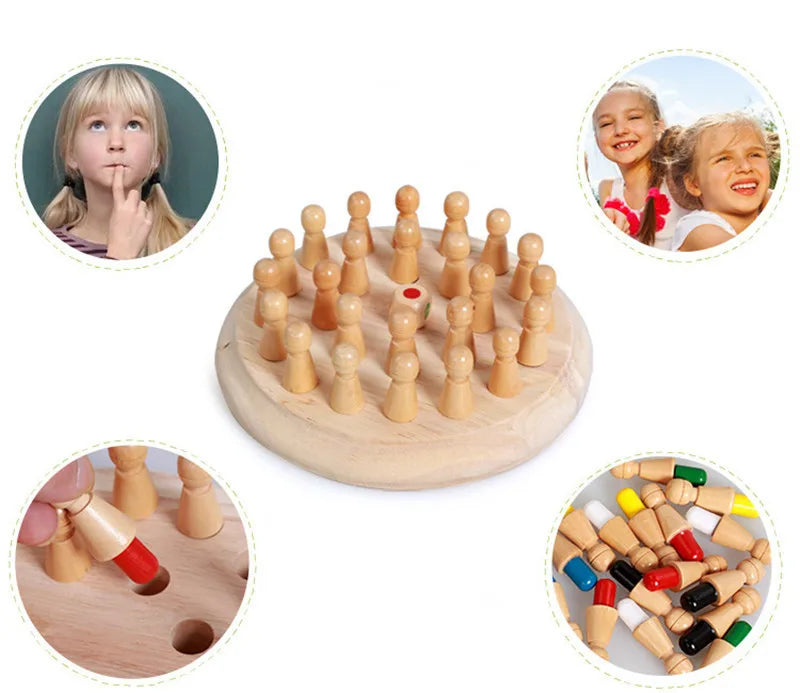 Kids Color Cognitive Ability Toy Wooden Memory Match Stick Chess Game Fun Block Board Game Educational Toys for Kid Gift
