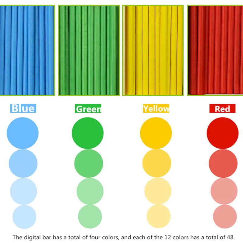 Wood Educational Teaching Aids Number Math Calculate Game Colorful Counting Sticks Kids Learning Education Toys