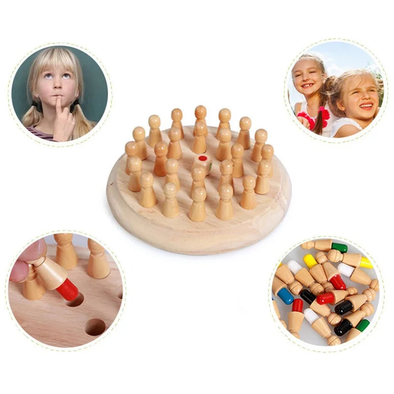 Kids Color Cognitive Ability Toy Wooden Memory Match Stick Chess Game Fun Block Board Game Educational Toys for Kid Gift
