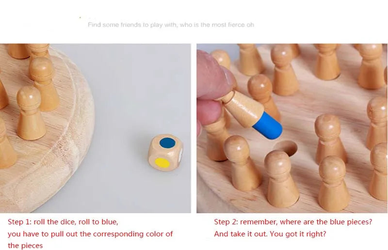 Kids Color Cognitive Ability Toy Wooden Memory Match Stick Chess Game Fun Block Board Game Educational Toys for Kid Gift
