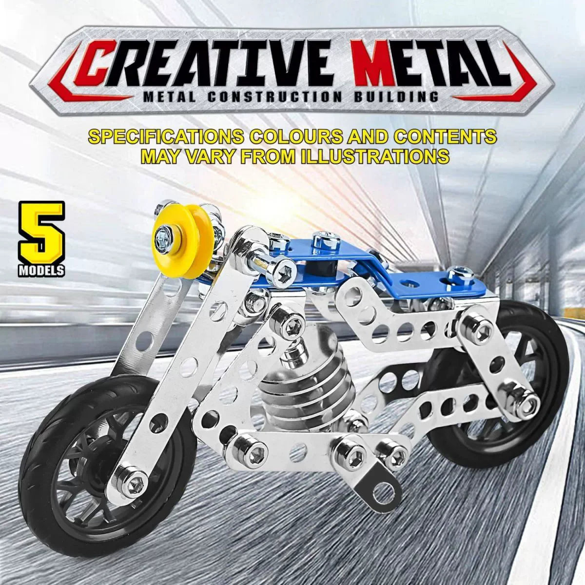 Kids Metal Building Military Series Assembly Toys Erector Set Variable Multi Shape Race Car Motorcycle Building Kit Boys Gift