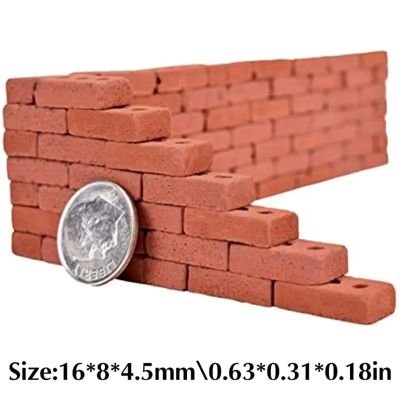 50pcs 1:16 Real Mini Bricks Model DIY Simulation Brick Jigsaw 3D Building Blocks Garden Building Kids Educational Puzzle Toys