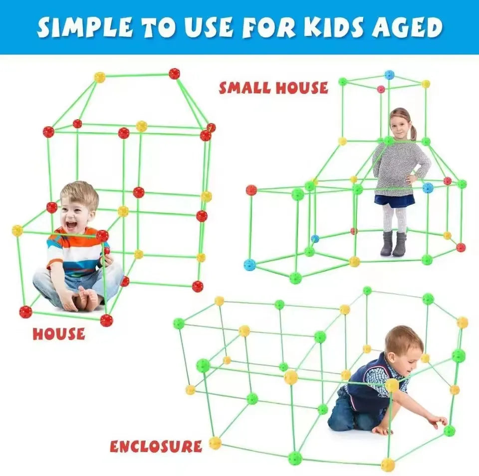 Children DIY Creative Versatile Education Building Blocks Toy Beaded Tent Funny Paly House Architectural Game Ball Model Set Toy