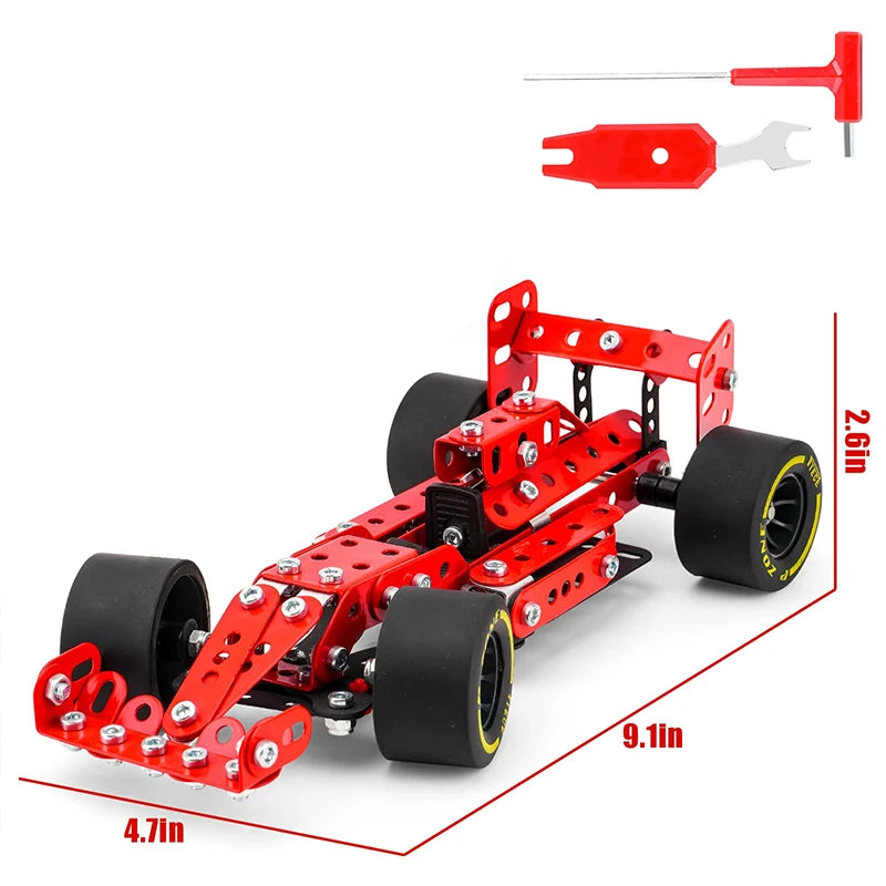 Kids Metal Building Military Series Assembly Toys Erector Set Variable Multi Shape Race Car Motorcycle Building Kit Boys Gift