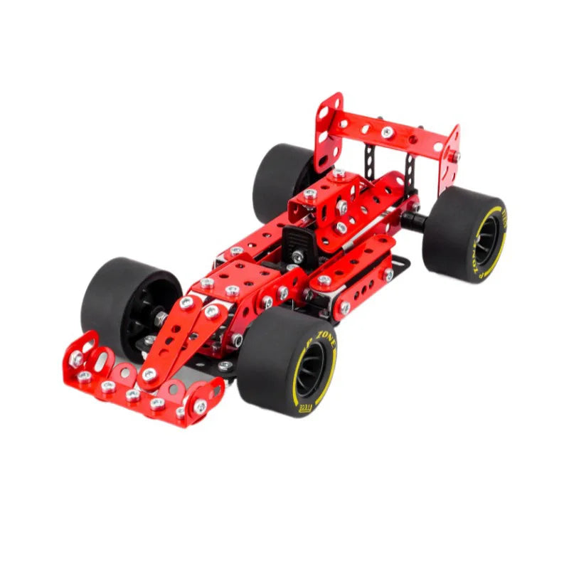 Kids Metal Building Military Series Assembly Toys Erector Set Variable Multi Shape Race Car Motorcycle Building Kit Boys Gift