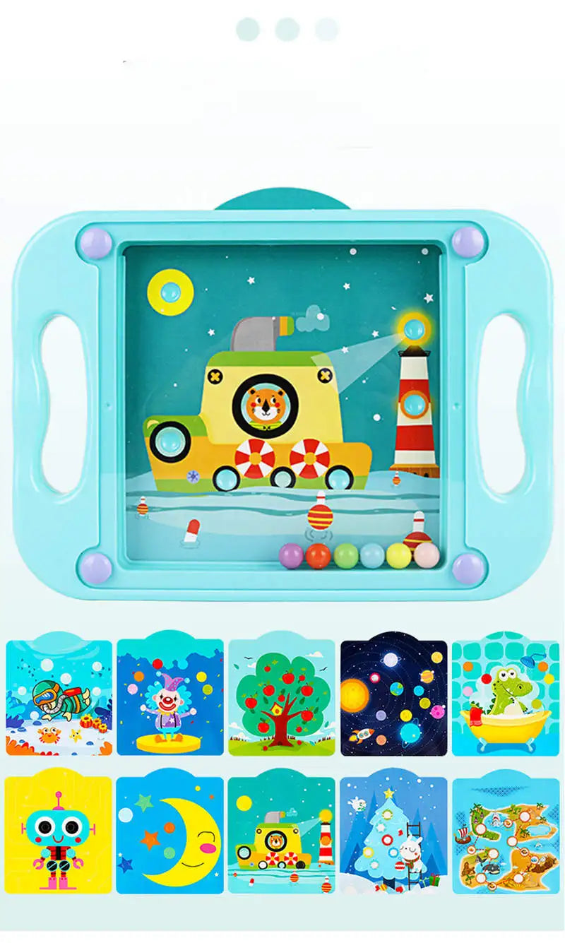 3D Kids Educational Toys Baby Puzzle Montessori Maze Balance Game Balance Balls Popular Gift For Children Cartoon Cards Gifts