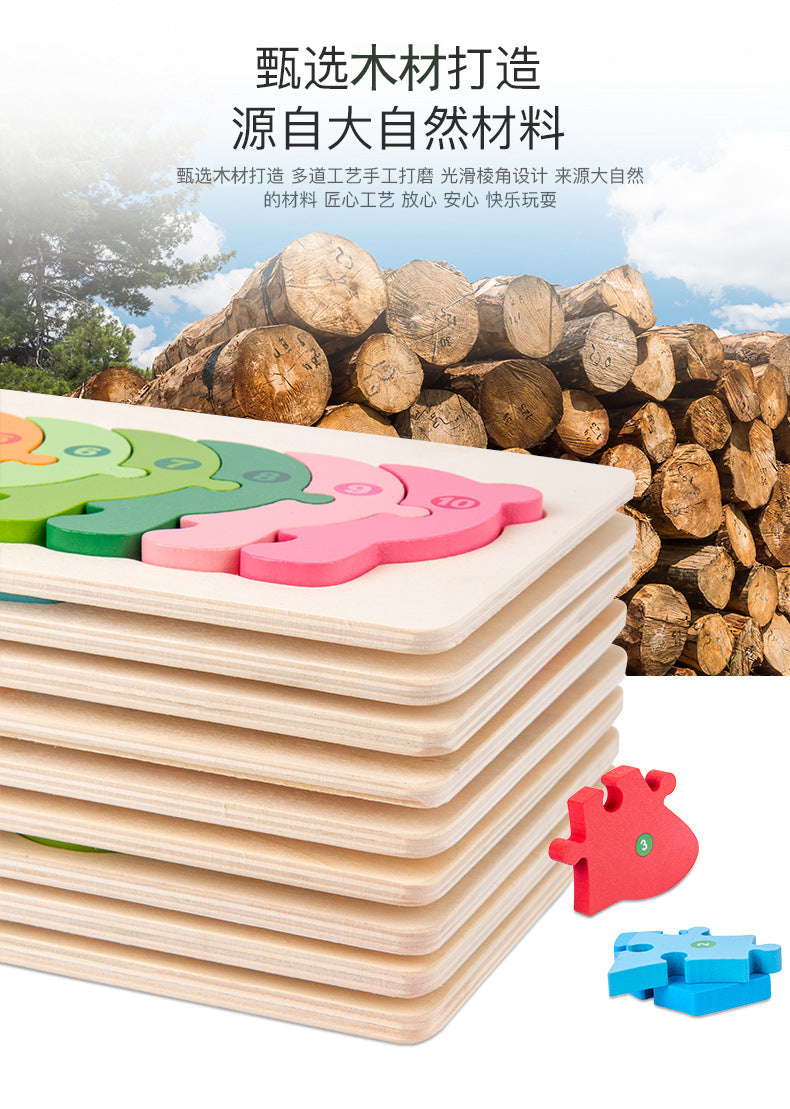 Montessori Wooden Toddler Puzzles for Kids Montessori Toys for Toddlers 2 3 4 5 Years Old Top 3D Puzzle Educational Dinosaur Toy