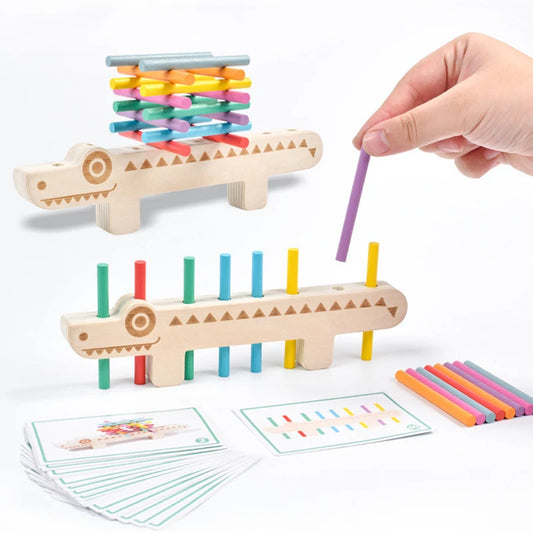 Kids Montessori Sensory Wooden Color Matching Games Puzzle Learning Set Fine Movement Training Math STEAM Educational Toys