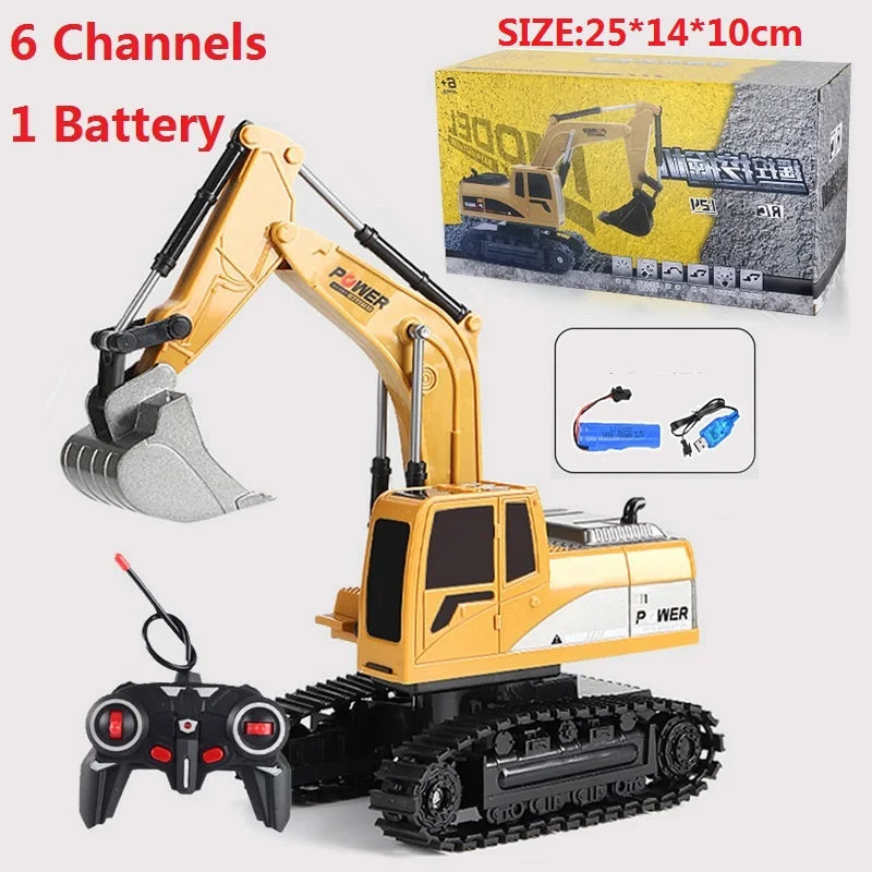Remote Control Excavator Bulldozer Dump Truck Rc Car Toys Electric Engineering 2.4g High-Tech Vehicle Model Toys For Kids Gifts