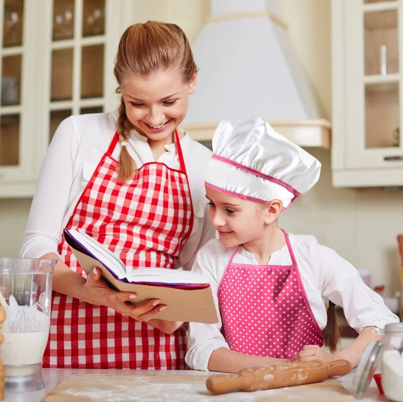 Apron for Little Girls Kids Cooking Baking Set Chef Hat Mitt & Utensil for Toddler Play House Toys Chef Costume Role Play
