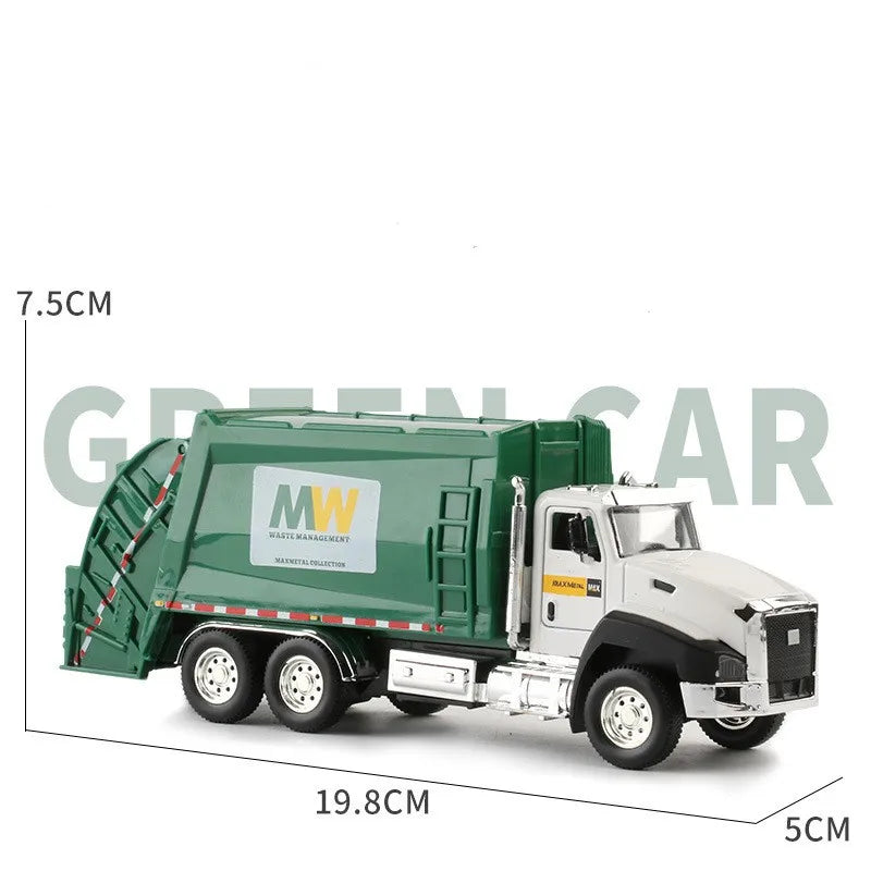 Kids 1:50 Alloy Truck Model Engineering Vehicle Excavator Bulldozer Head Dumper Truck Crane Tanker Toys Boys Radio Control Gift