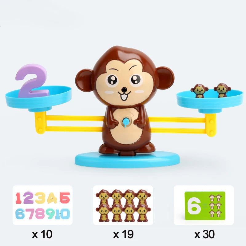 Children's Montessori Math Toy Funny Frog Scale Balance Toy Early Education Number Learning Puzzle Toys Teaching Material Gift
