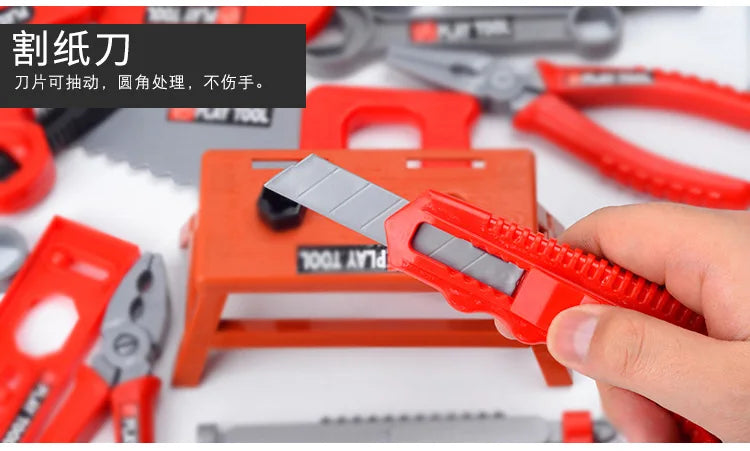 Children's Toolbox Engineer Simulation Repair Tools Pretend Toy Electric Drill Screwdriver Repair Kit Play House Toys Kids Gift