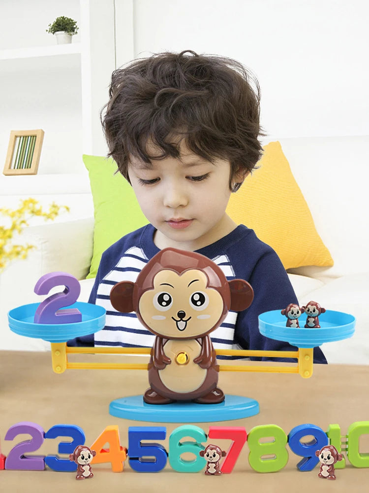 Children's Montessori Math Toy Funny Frog Scale Balance Toy Early Education Number Learning Puzzle Toys Teaching Material Gift