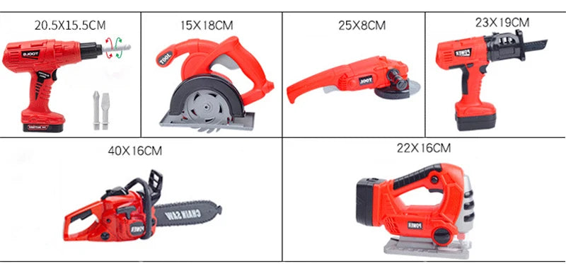 Children's Toolbox Engineer Simulation Repair Tools Pretend Toy Electric Drill Screwdriver Repair Kit Play House Toys Kids Gift