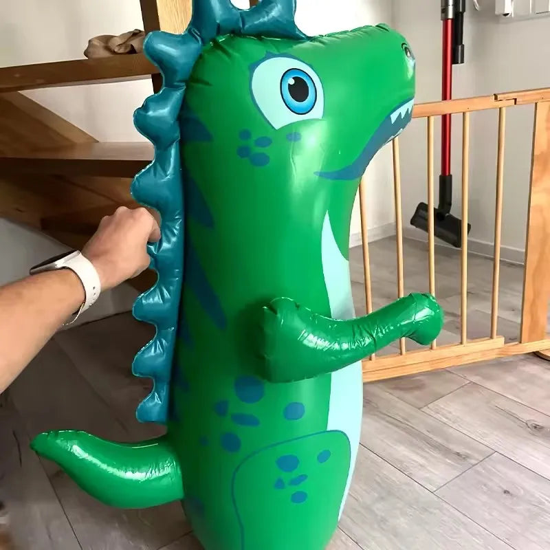 Kids Tumbler Inflatable Standing Punching Boxing Bag Air Stuffed Dinosaur Children Beach Activity Supply Family Party Toy