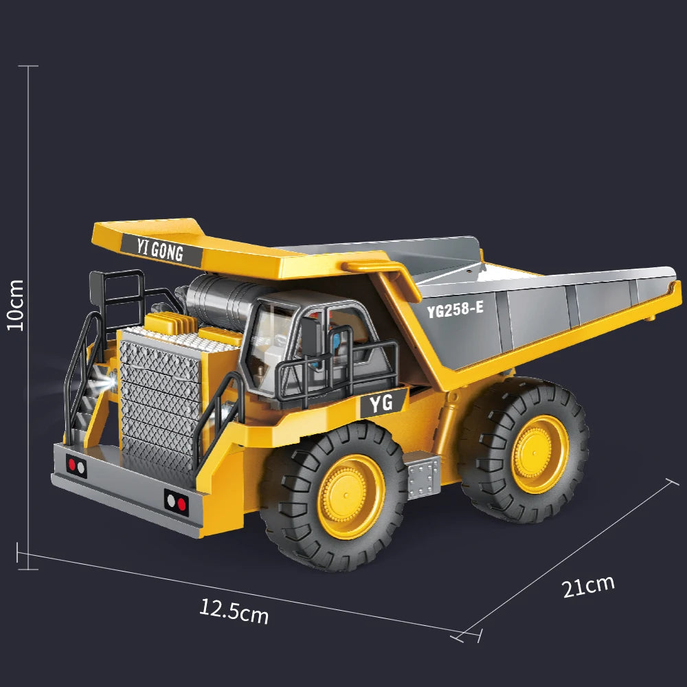 Remote Control Excavator Bulldozer Dump Truck Rc Car Toys Electric Engineering 2.4g High-Tech Vehicle Model Toys For Kids Gifts