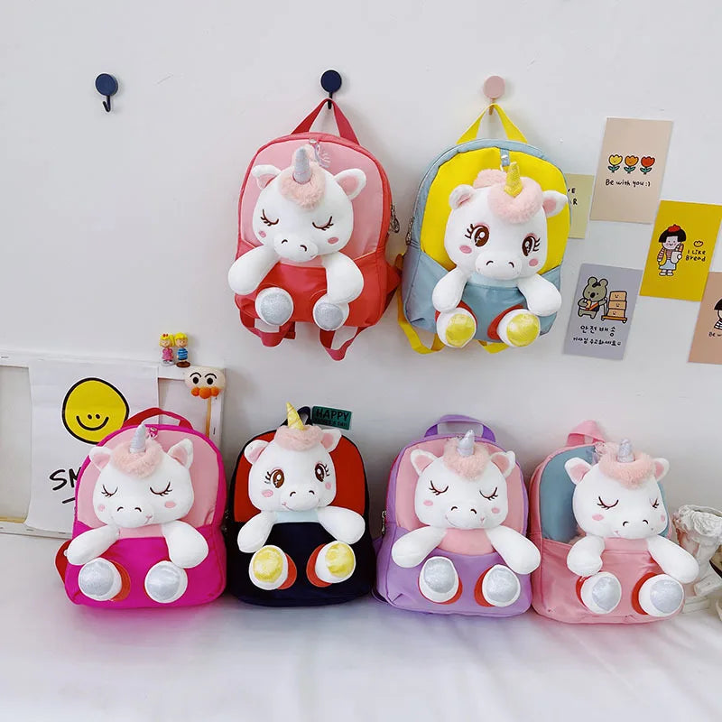 Kids Toddler 3D Cute Backpack Stuffed Unicorn Toys Girls Schoolbag Backpacks Kindergarten Preschool Plush animal Baby Bag