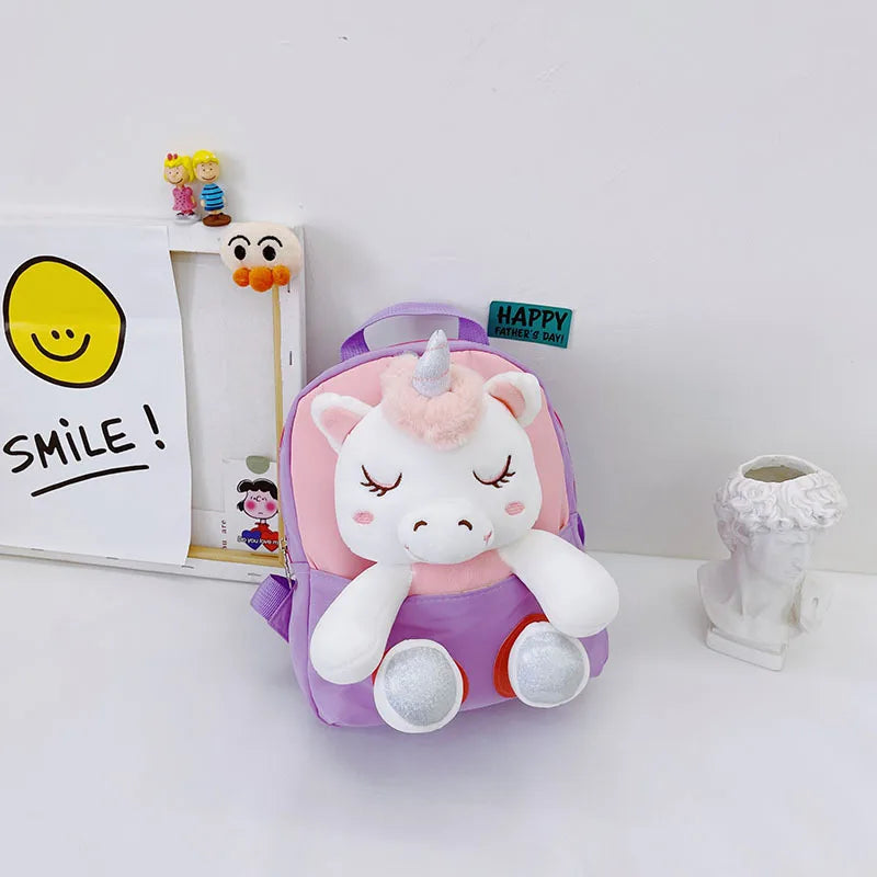 Kids Toddler 3D Cute Backpack Stuffed Unicorn Toys Girls Schoolbag Backpacks Kindergarten Preschool Plush animal Baby Bag