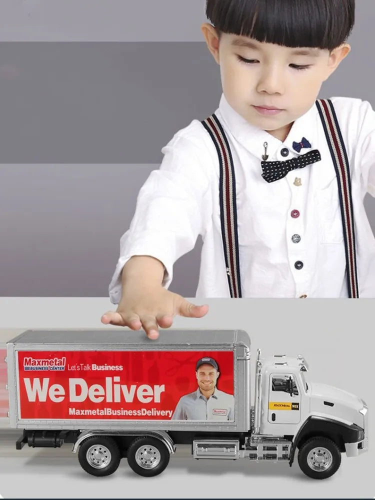 Kids 1:50 Alloy Truck Model Engineering Vehicle Excavator Bulldozer Head Dumper Truck Crane Tanker Toys Boys Radio Control Gift