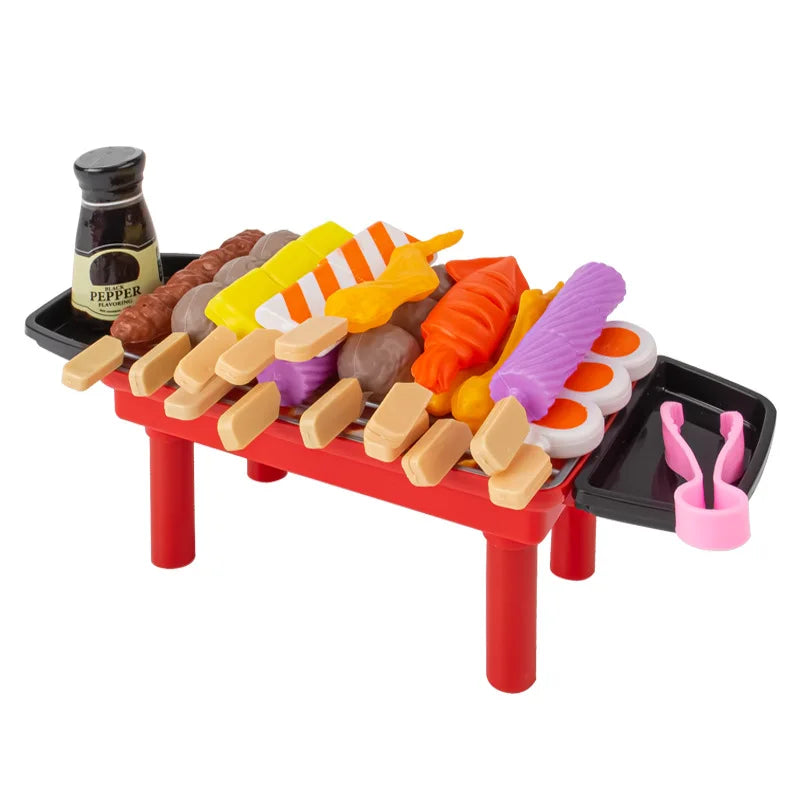 Baby Montessori Dress Up Kitchen Toys BBQ Set Kids Simulated Cookware Cooking Simulated Food Cosplay Educational Gift Puzzle Toy