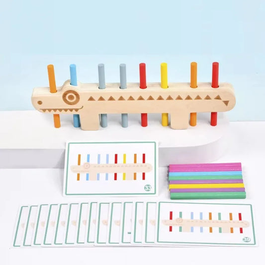 Kids Montessori Sensory Wooden Color Matching Games Puzzle Learning Set Fine Movement Training Math STEAM Educational Toys