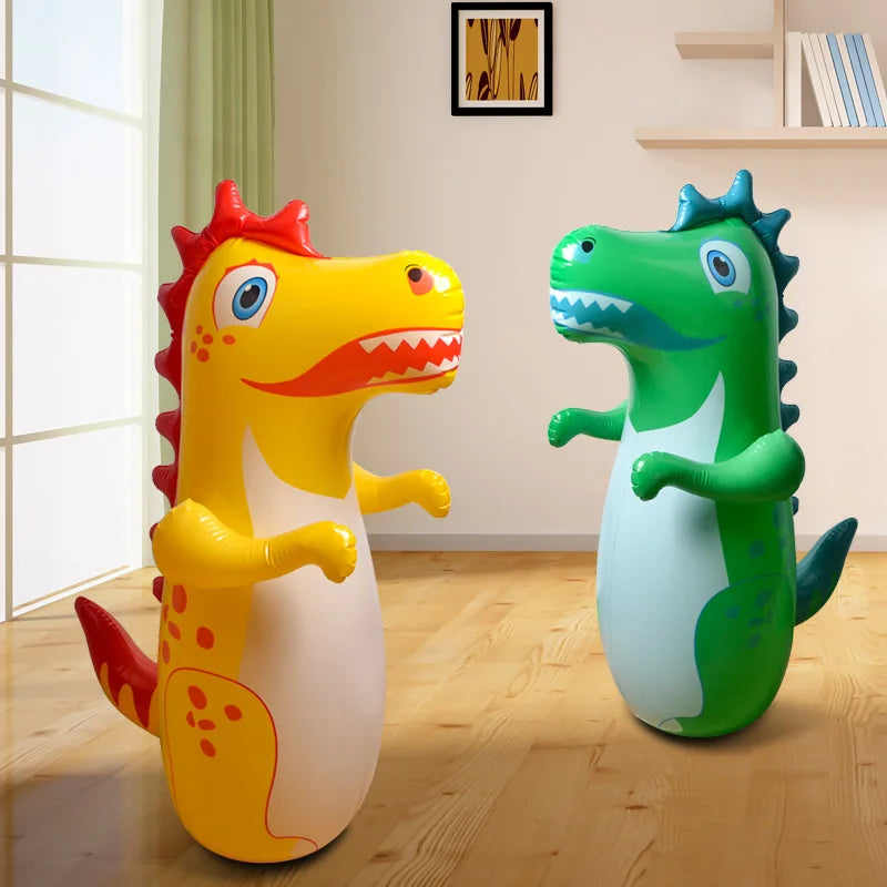 Kids Tumbler Inflatable Standing Punching Boxing Bag Air Stuffed Dinosaur Children Beach Activity Supply Family Party Toy
