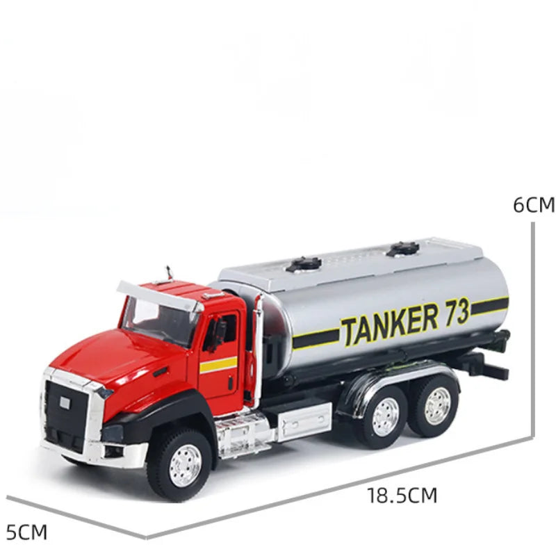 Kids 1:50 Alloy Truck Model Engineering Vehicle Excavator Bulldozer Head Dumper Truck Crane Tanker Toys Boys Radio Control Gift