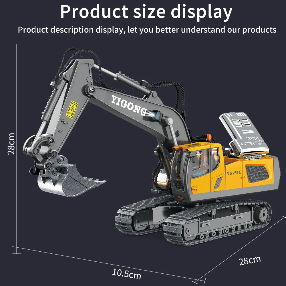Remote Control Excavator Bulldozer Dump Truck Rc Car Toys Electric Engineering 2.4g High-Tech Vehicle Model Toys For Kids Gifts