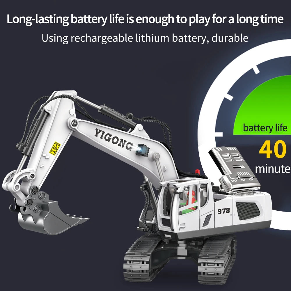 Remote Control Excavator Bulldozer Dump Truck Rc Car Toys Electric Engineering 2.4g High-Tech Vehicle Model Toys For Kids Gifts