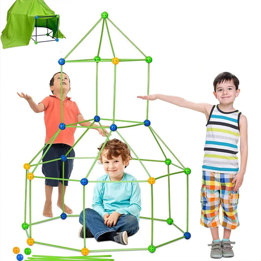 Children DIY Creative Versatile Education Building Blocks Toy Beaded Tent Funny Paly House Architectural Game Ball Model Set Toy