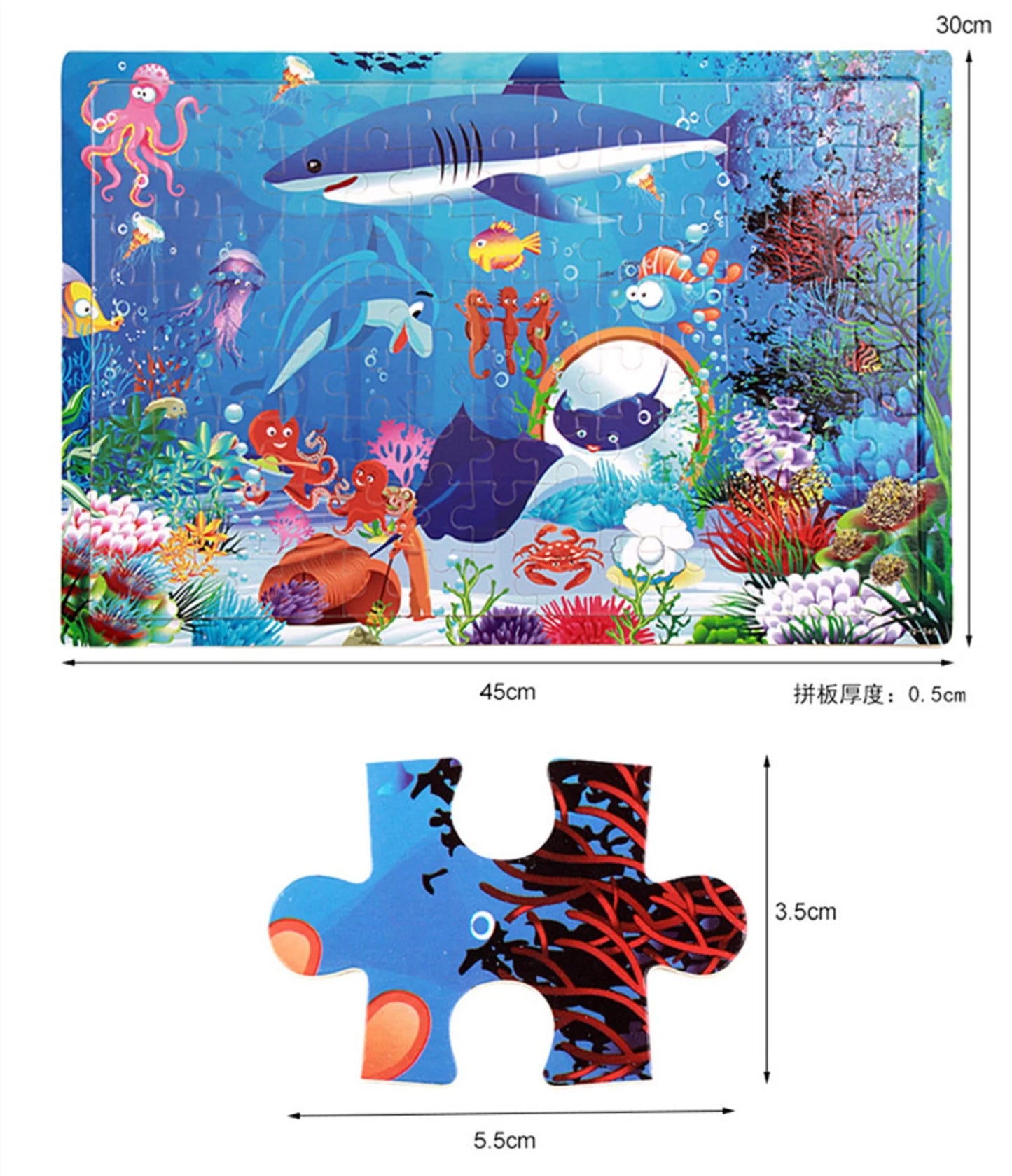 100pcs Cartoon Animal Wooden Puzzles Farm Dinosaur Jıgsaw Puzzle Baby Early Education Montessori Toys for Kids Gifts