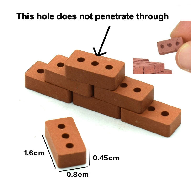 50pcs 1:16 Real Mini Bricks Model DIY Simulation Brick Jigsaw 3D Building Blocks Garden Building Kids Educational Puzzle Toys