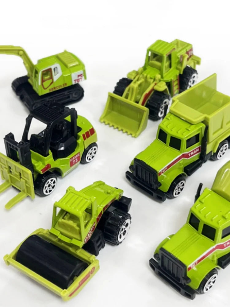 New Remote Control Engineering Vehicle Crawler 6Pcs/Set Alloy Tractor Excavator Truck 1:64 Mini Car For Boys Kids Toy Gifts