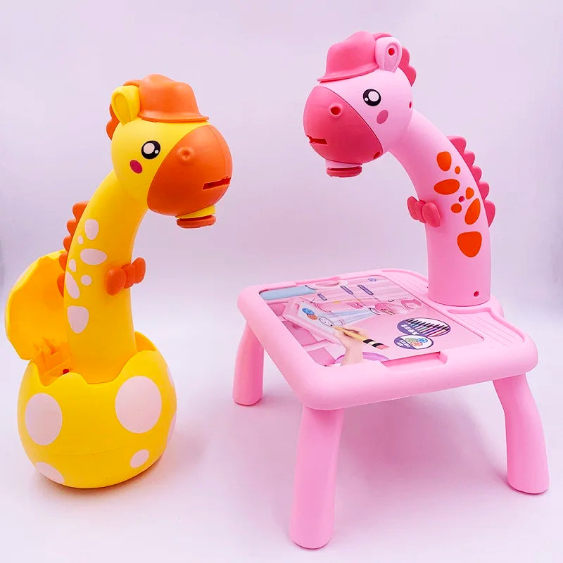 Kids LED Projector Drawing Table Toy Set Table Painting Board Desk Educational Learning Paint Tools Toys For Children