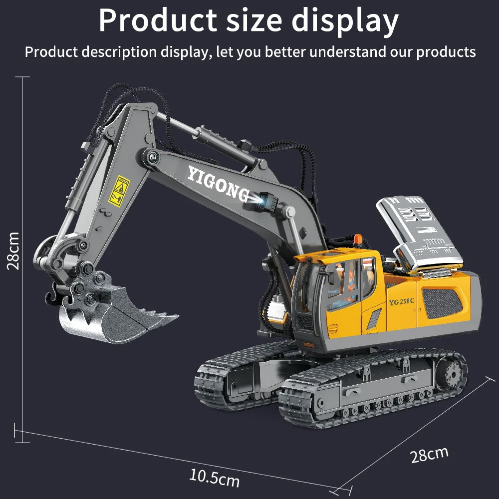 Remote Control Excavator Bulldozer Dump Truck Rc Car Toys Electric Engineering 2.4g High-Tech Vehicle Model Toys For Kids Gifts