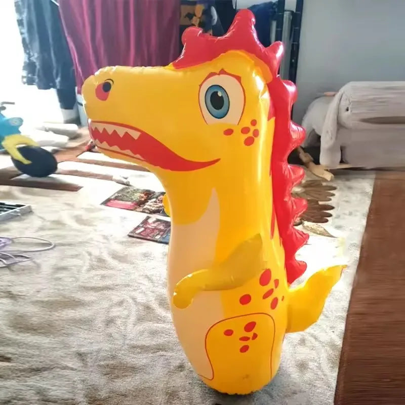 Kids Tumbler Inflatable Standing Punching Boxing Bag Air Stuffed Dinosaur Children Beach Activity Supply Family Party Toy