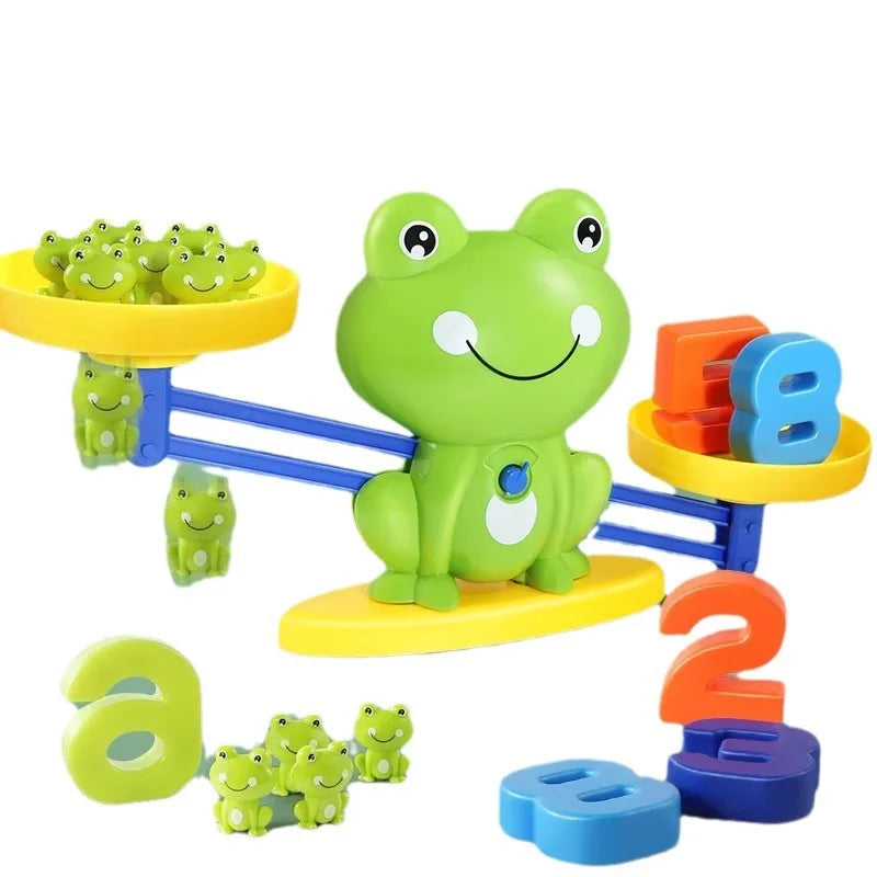 Children's Montessori Math Toy Funny Frog Scale Balance Toy Early Education Number Learning Puzzle Toys Teaching Material Gift