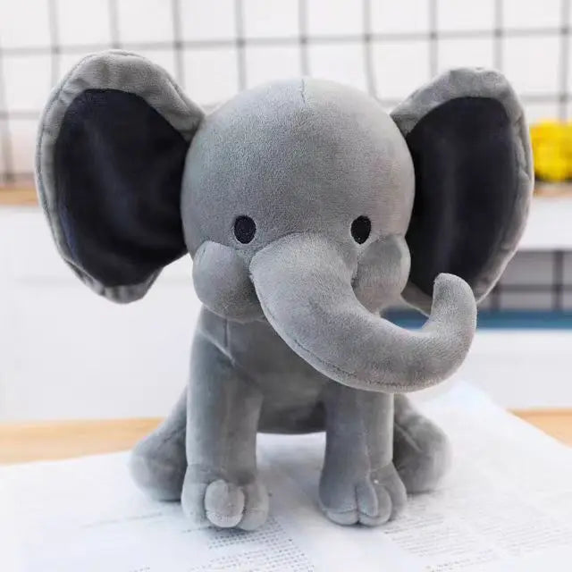 Kid 25cm Gray Elephant Stuffed Plush Stuffed Toys Kawaii Animals Comfort Sleeping Soothing Elephant Doll Room Decorative Gifts