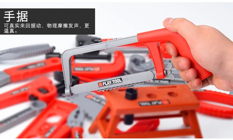 Children's Toolbox Engineer Simulation Repair Tools Pretend Toy Electric Drill Screwdriver Repair Kit Play House Toys Kids Gift