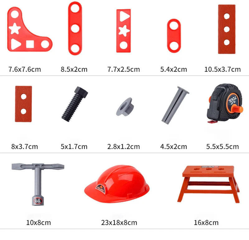 Children's Toolbox Engineer Simulation Repair Tools Pretend Toy Electric Drill Screwdriver Repair Kit Play House Toys Kids Gift